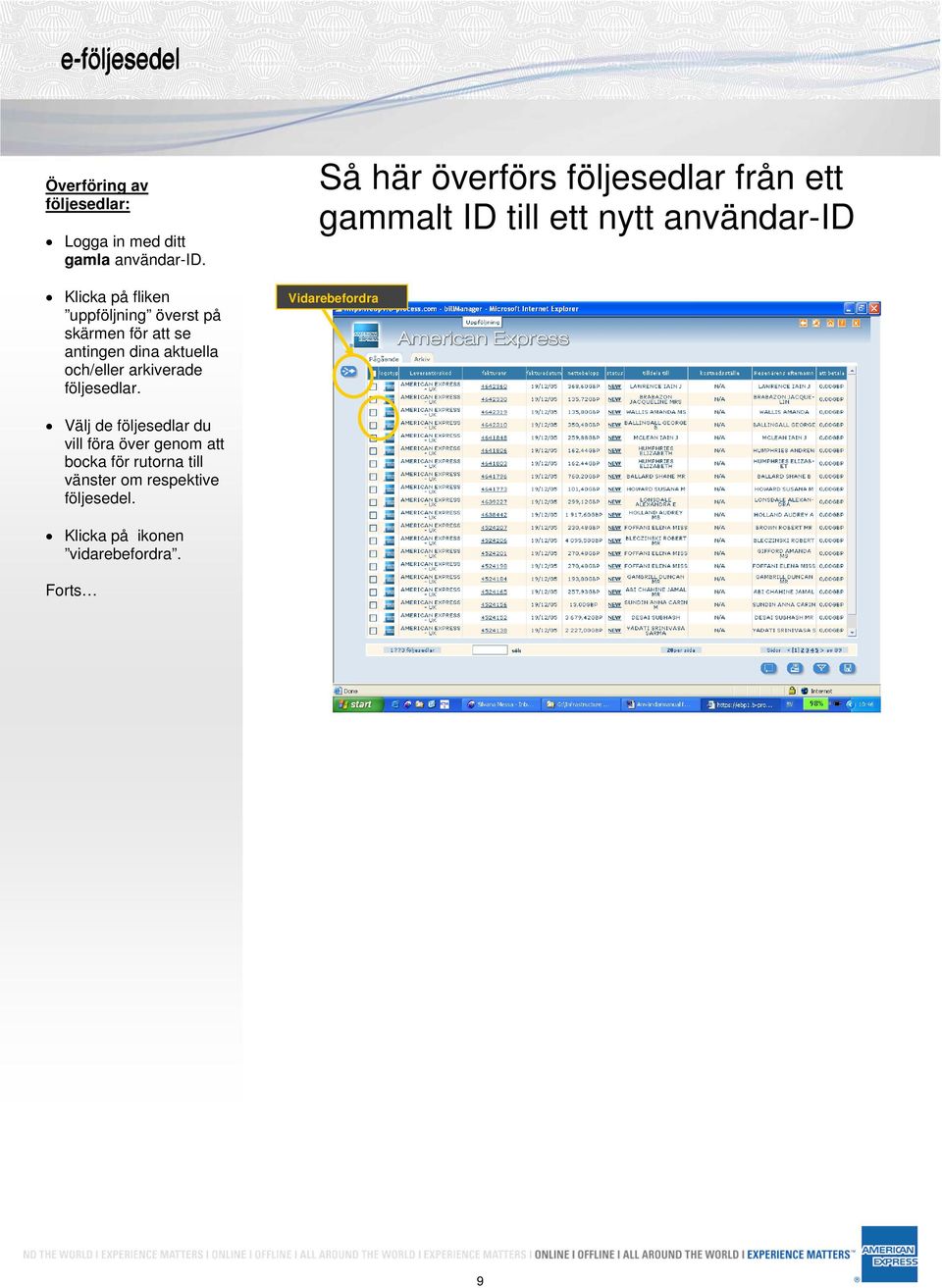 följesedlar.