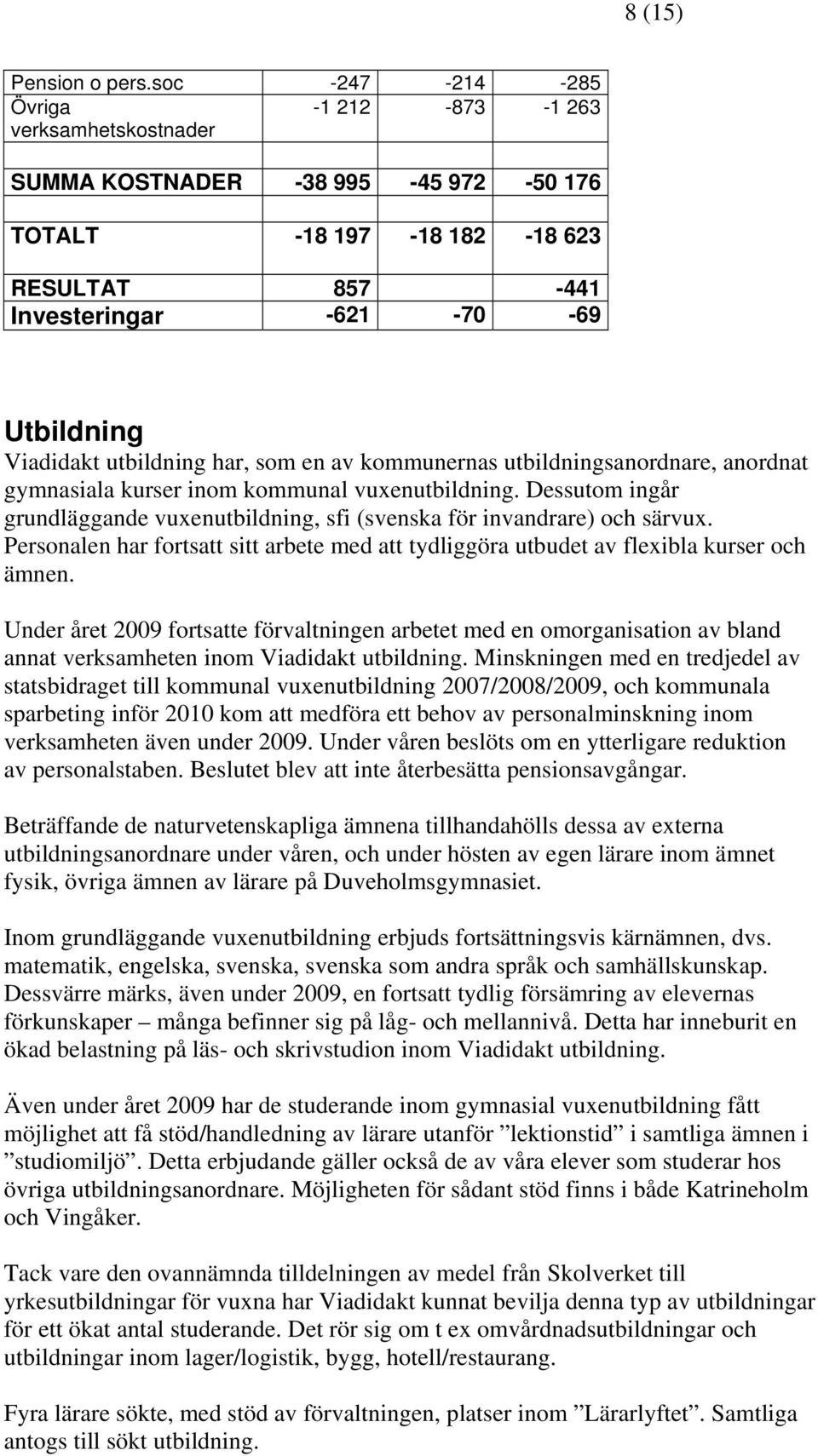 utbildning har, som en av kommunernas utbildningsanordnare, anordnat gymnasiala kurser inom kommunal vuxenutbildning.