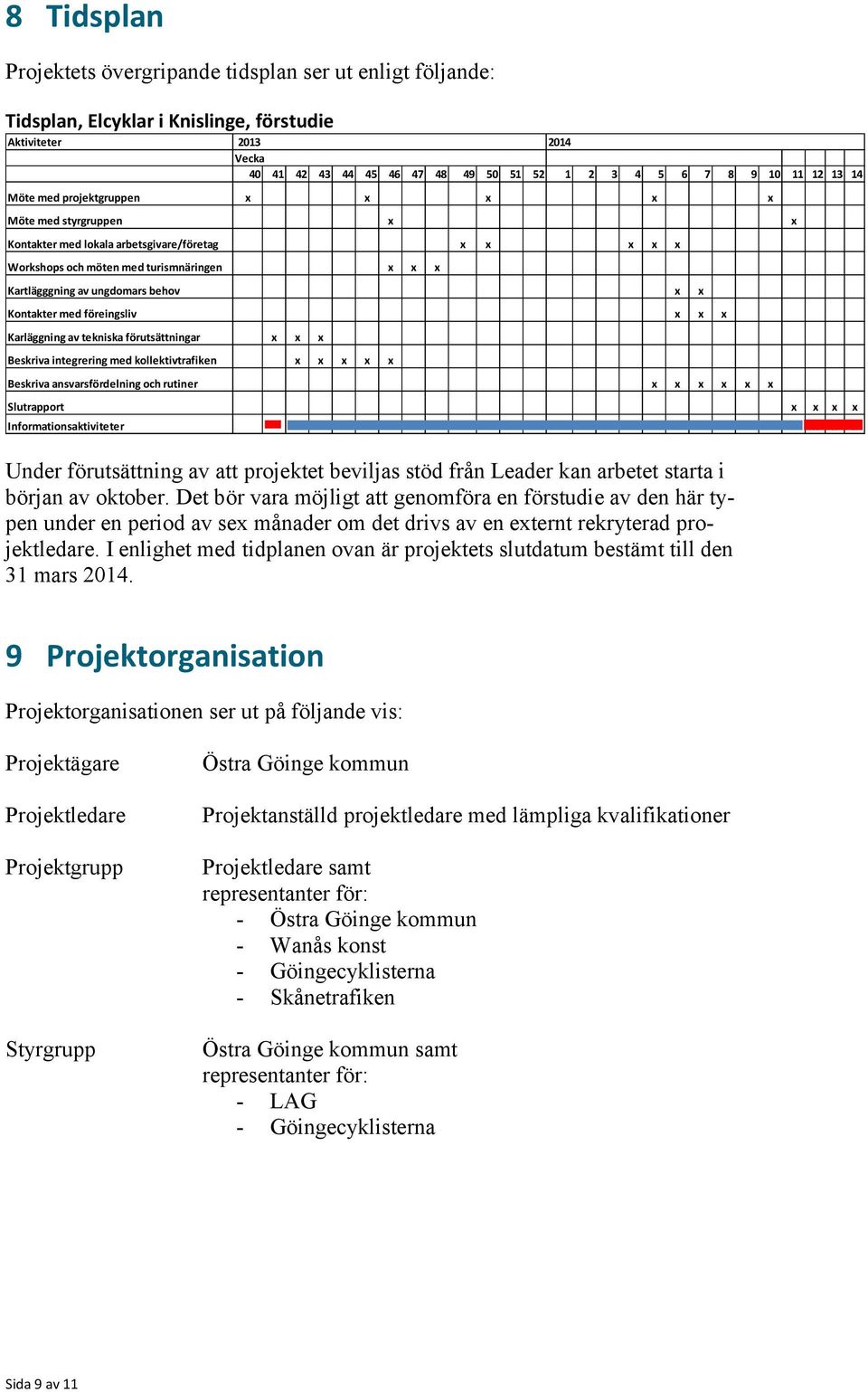 behov x x Kontakter med föreingsliv x x x Karläggning av tekniska förutsättningar x x x Beskriva integrering med kollektivtrafiken x x x x x Beskriva ansvarsfördelning och rutiner x x x x x x