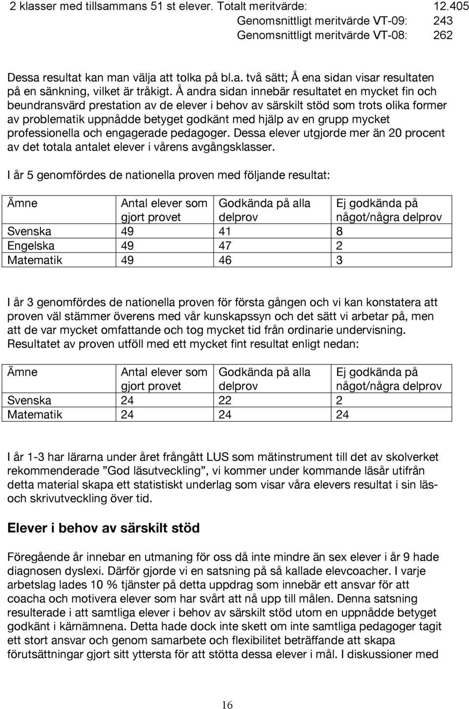 mycket professionella och engagerade pedagoger. Dessa elever utgjorde mer än 20 procent av det totala antalet elever i vårens avgångsklasser.