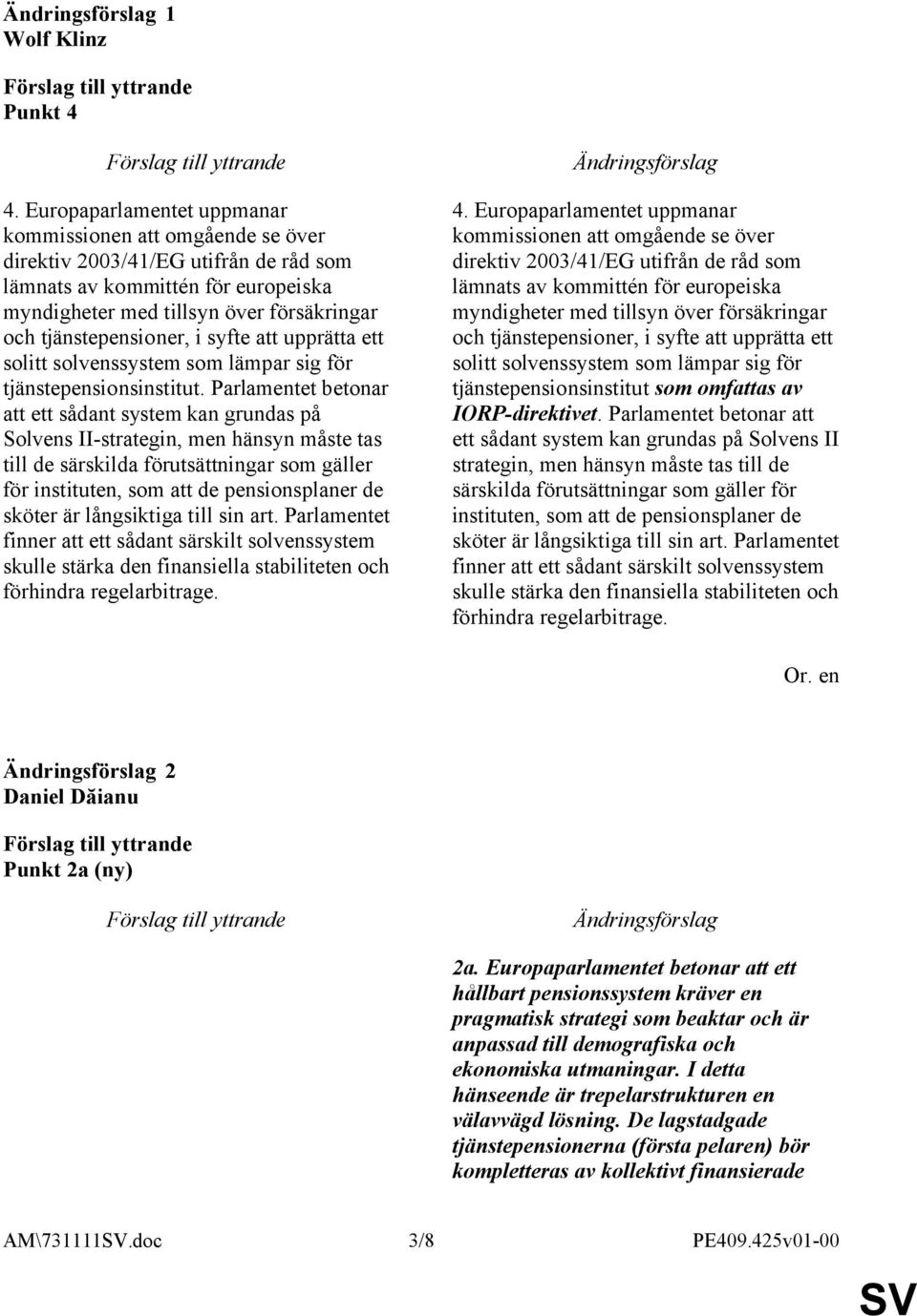 långsiktiga till sin art. Parlamentet finner att ett sådant särskilt solvenssystem skulle stärka den finansiella stabiliteten och förhindra regelarbitrage.