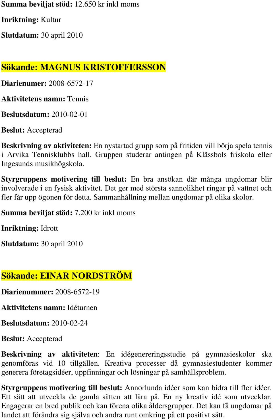 spela tennis i Arvika Tennisklubbs hall. Gruppen studerar antingen på Klässbols friskola eller Ingesunds musikhögskola.