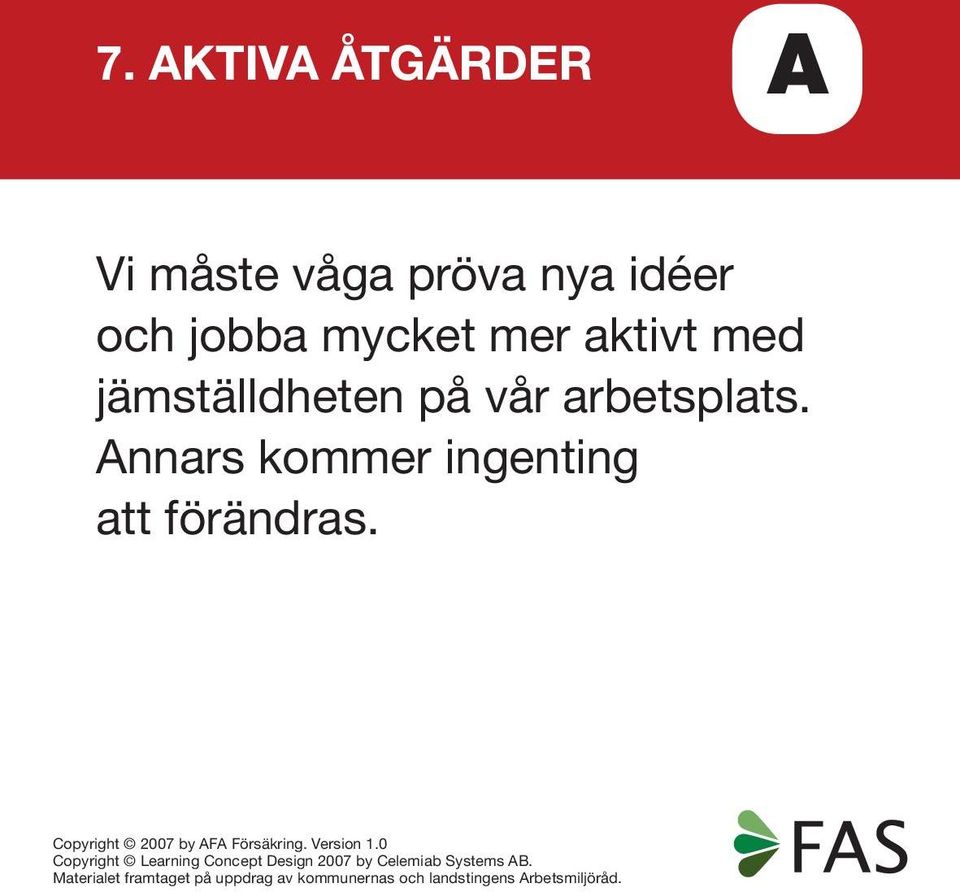 aktivt med jämställdheten på vår