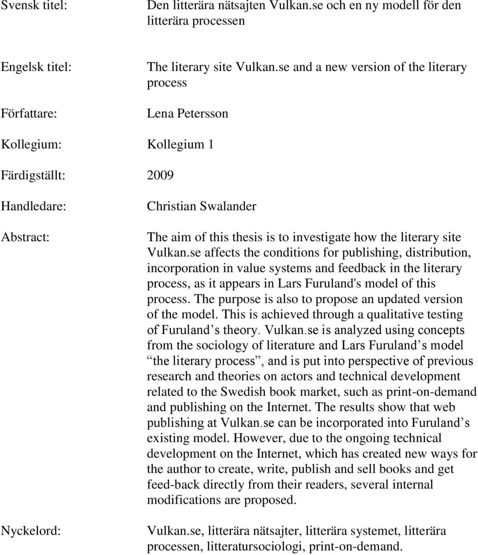 the literary site Vulkan.