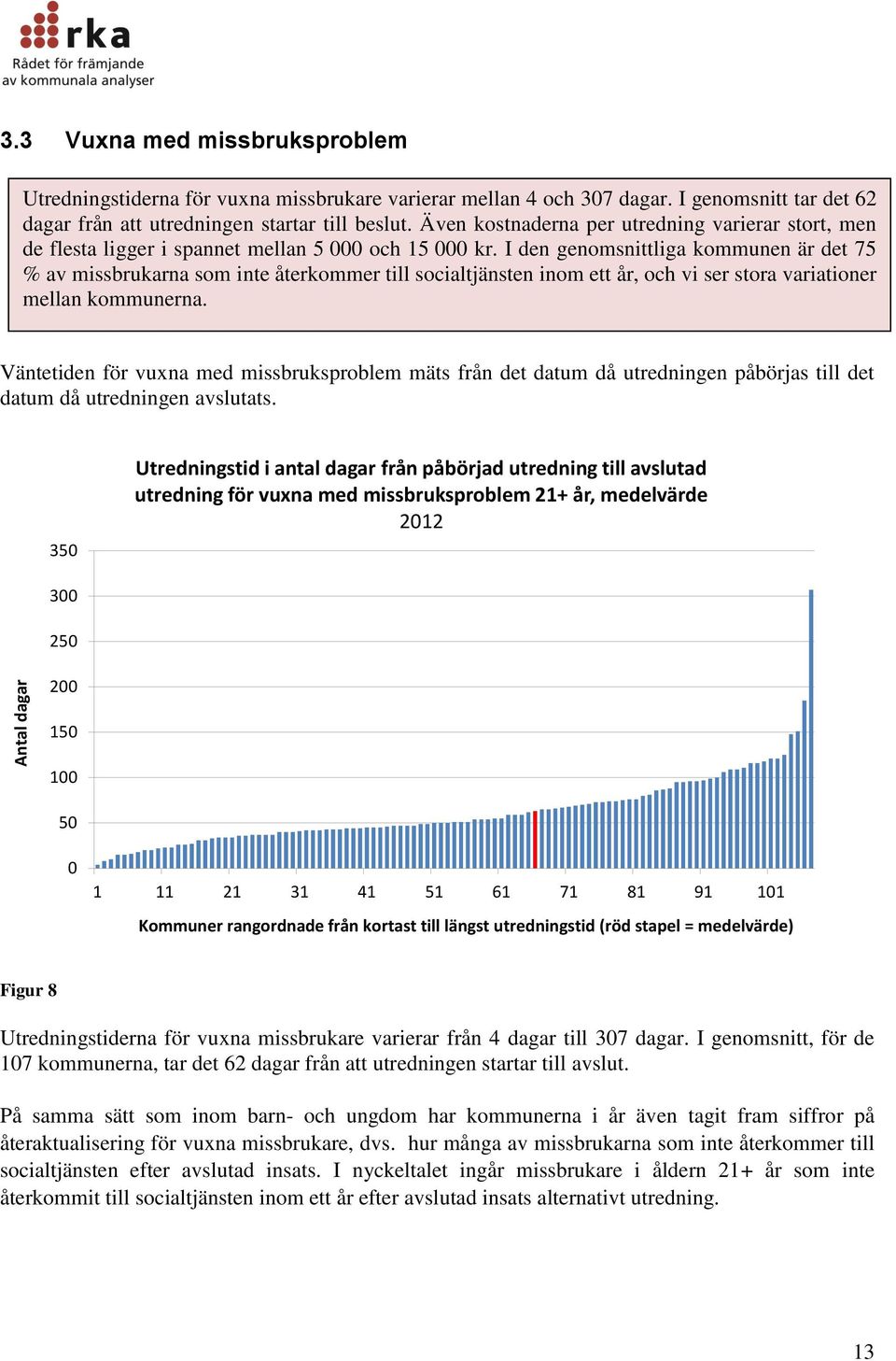 I den genomsnittliga kommunen är det 75 % av missbrukarna som inte återkommer till socialtjänsten inom ett år, och vi ser stora variationer mellan kommunerna.