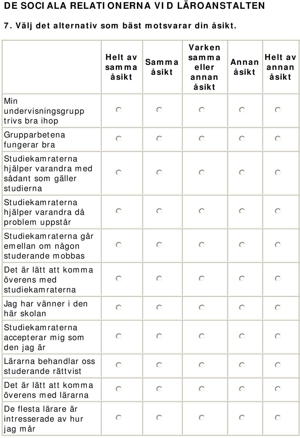 studierna Studiekamraterna hjälper varandra då problem uppstår Studiekamraterna går emellan om någon studerande mobbas Det är lätt att komma överens med