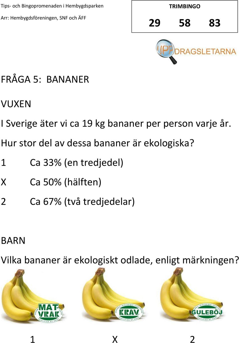 Hur stor del av dessa bananer är ekologiska?