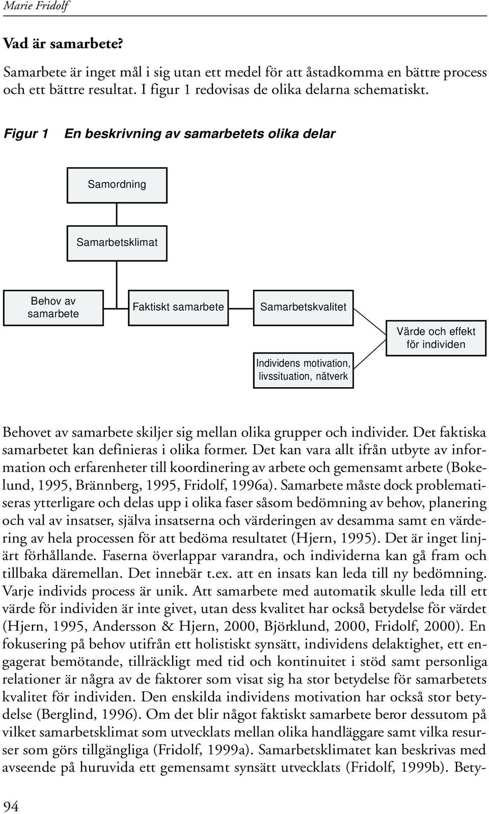 individen Behovet av samarbete skiljer sig mellan olika grupper och individer. Det faktiska samarbetet kan definieras i olika former.