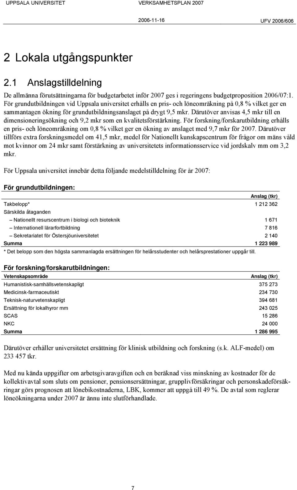 Därutöver anvisas 4,5 mkr till en dimensioneringsökning och 9,2 mkr som en kvalitetsförstärkning.