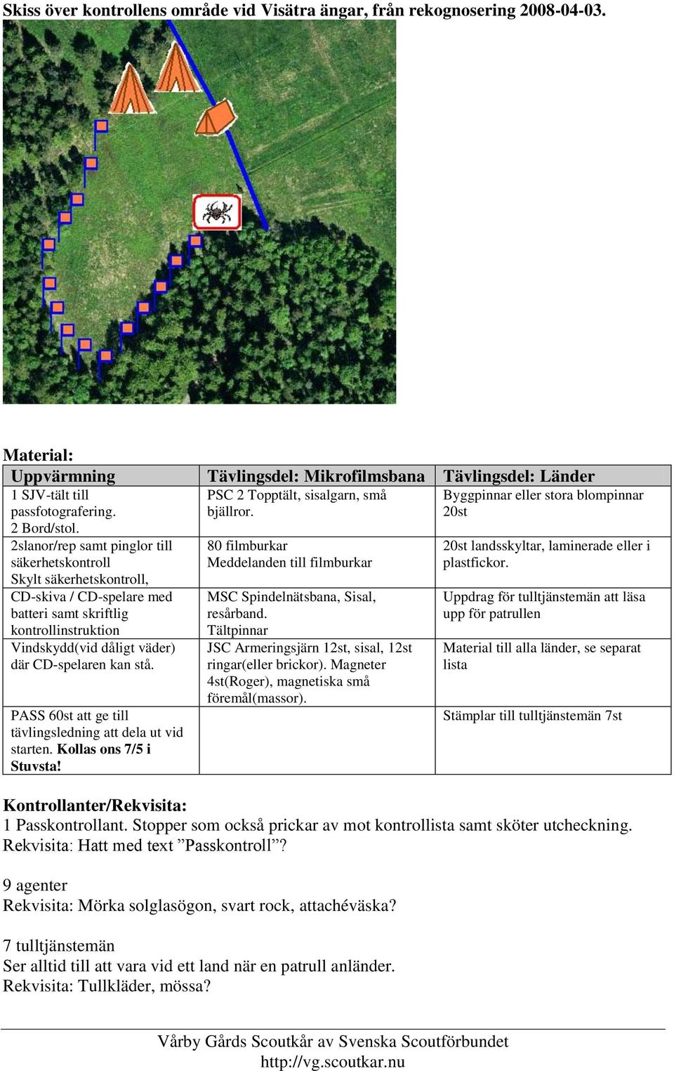 PASS 60st att ge till tävlingsledning att dela ut vid starten. Kollas ons 7/5 i Stuvsta! PSC 2 Topptält, sisalgarn, små bjällror.