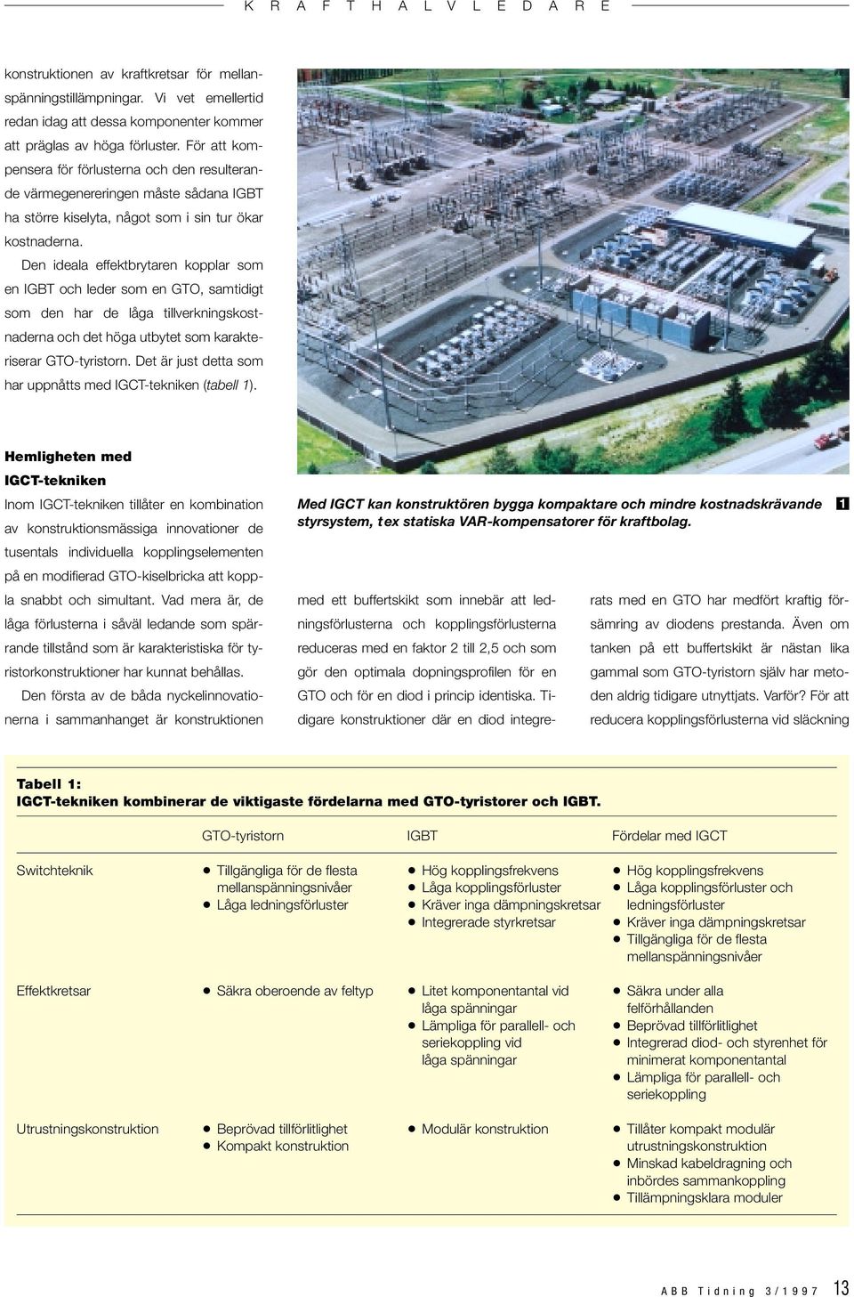 De ideala effektbrytare kolar som e IGBT och leder som e GTO, samtidigt som de har de låga tillverkigskostadera och det höga utbytet som karakteriserar GTO-tyristor.