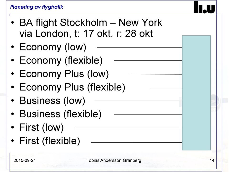 (flexible) Business (low) Business (flexible) First (low) First (flexible) 6