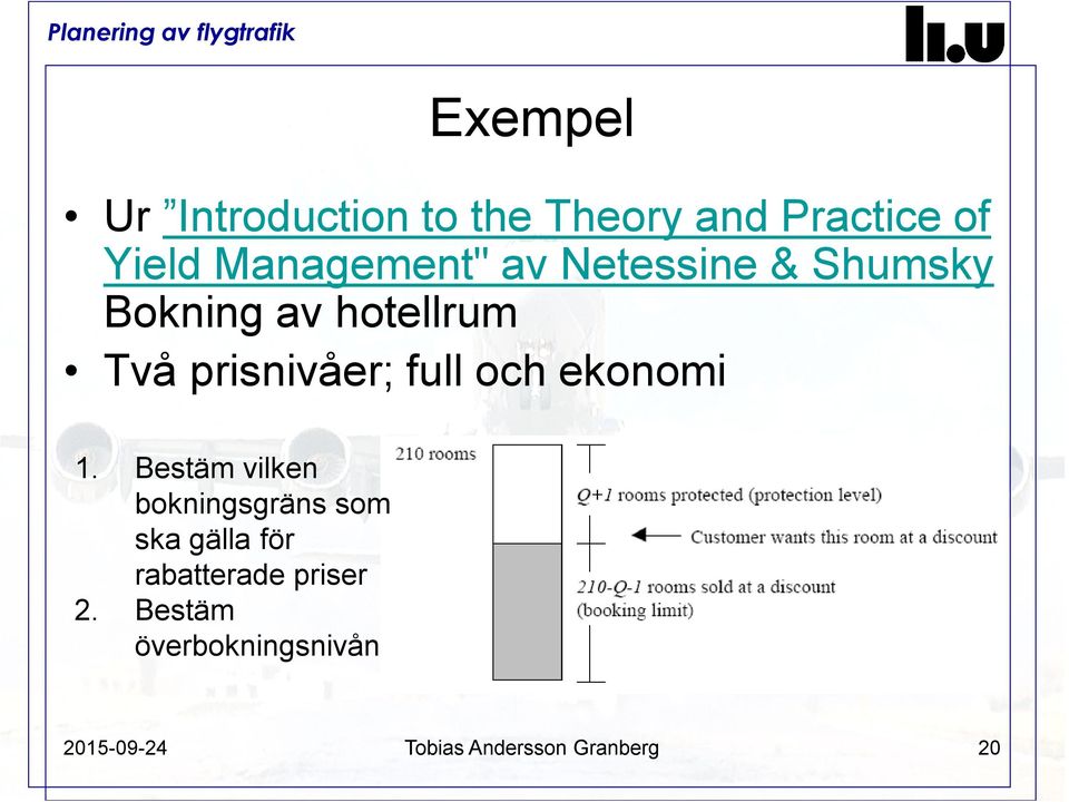 prisnivåer; full och ekonomi 1.