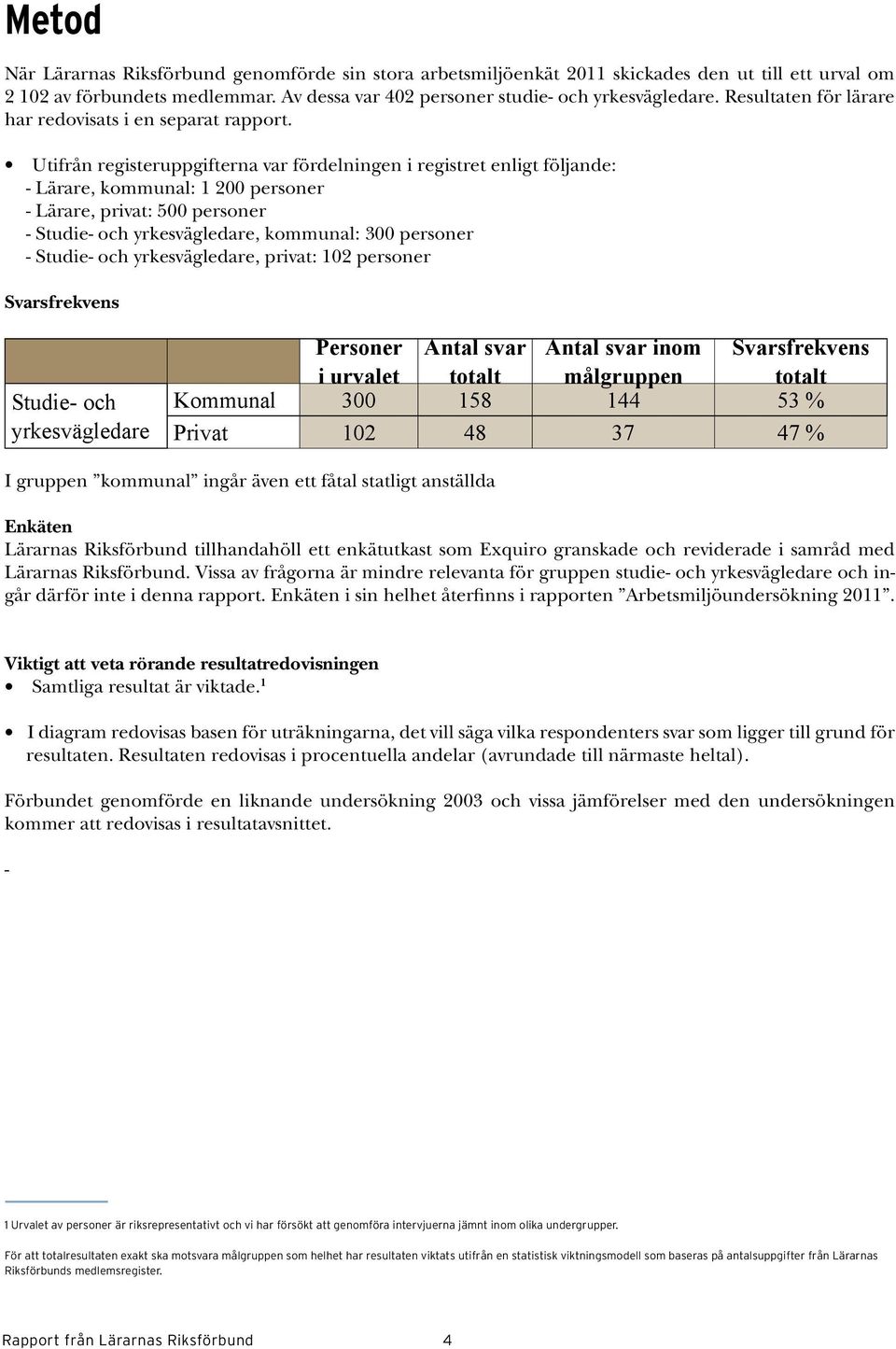 Utifrån registeruppgifterna var fördelningen i registret enligt följande: - Lärare, kommunal: 1 personer - Lärare, privat: 5 personer - Studie- och yrkesvägledare, kommunal: 3 personer - Studie- och