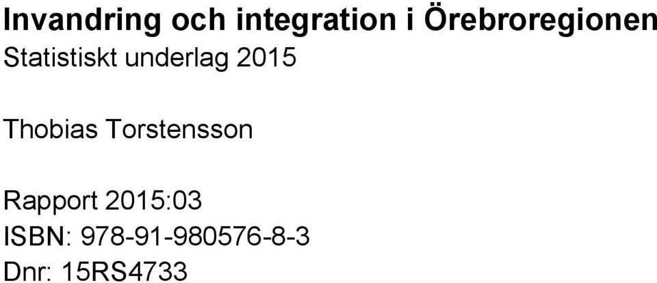 2015 Thobias Torstensson Rapport