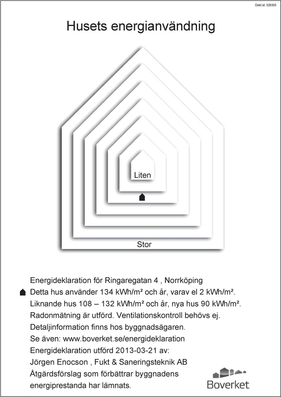 Ventilationskontroll behövs ej. Detaljinformation finns hos byggnadsägaren. Se även: www.boverket.