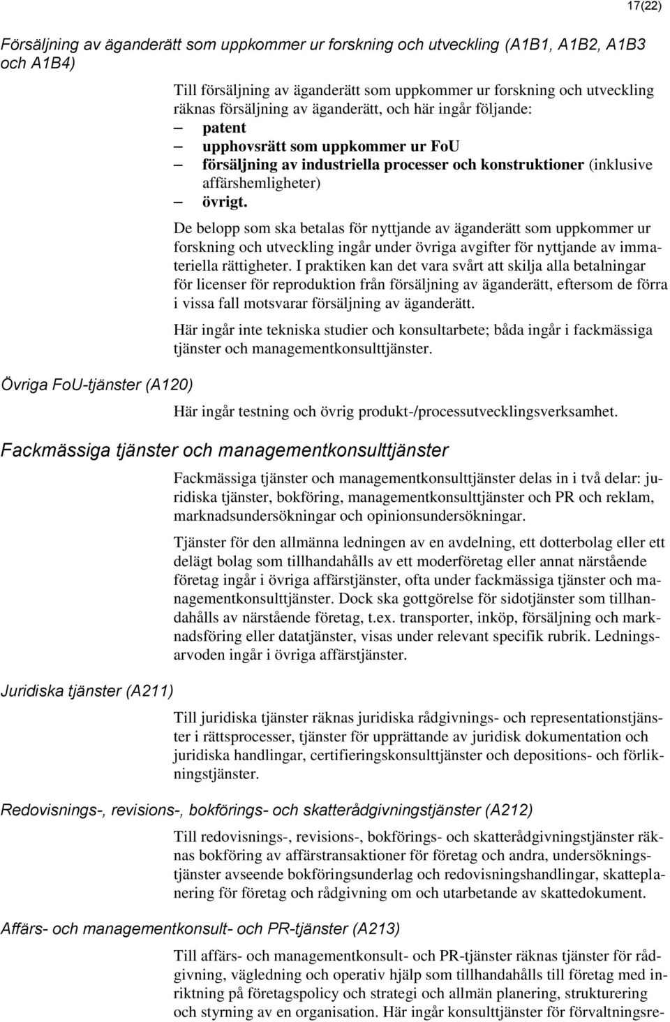 övrigt. De belopp som ska betalas för nyttjande av äganderätt som uppkommer ur forskning och utveckling ingår under övriga avgifter för nyttjande av immateriella rättigheter.