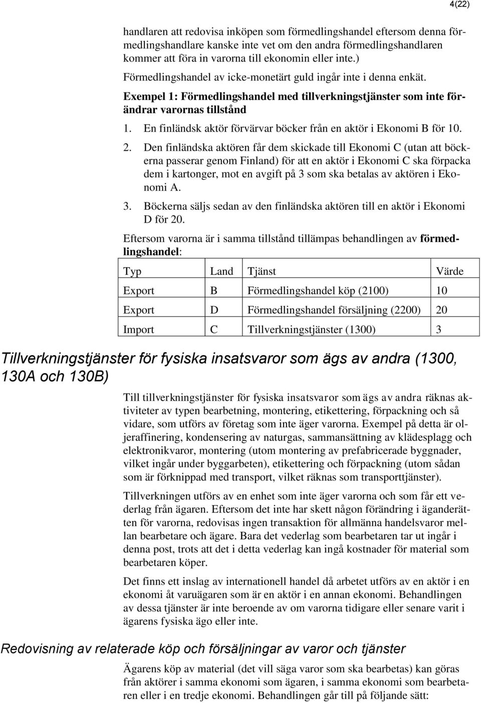 En finländsk aktör förvärvar böcker från en aktör i Ekonomi B för 10. 2.