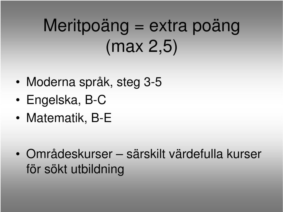B-C Matematik, B-E Områdeskurser