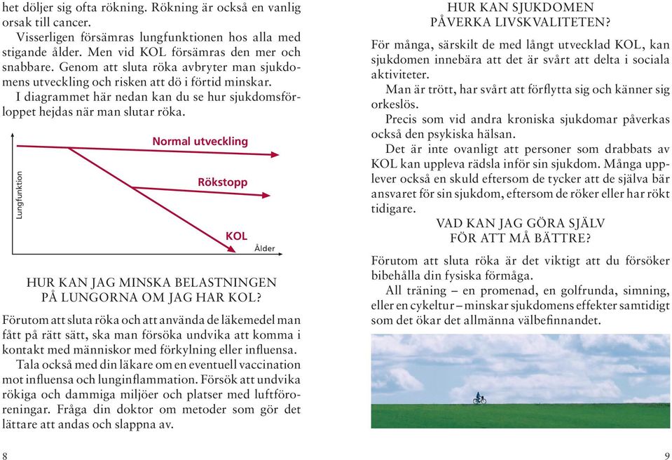 Lungfunktion Normal utveckling Rökstopp KOL Ålder HUR KAN JAG MINSKA BELASTNINGEN PÅ LUNGORNA OM JAG HAR KOL?