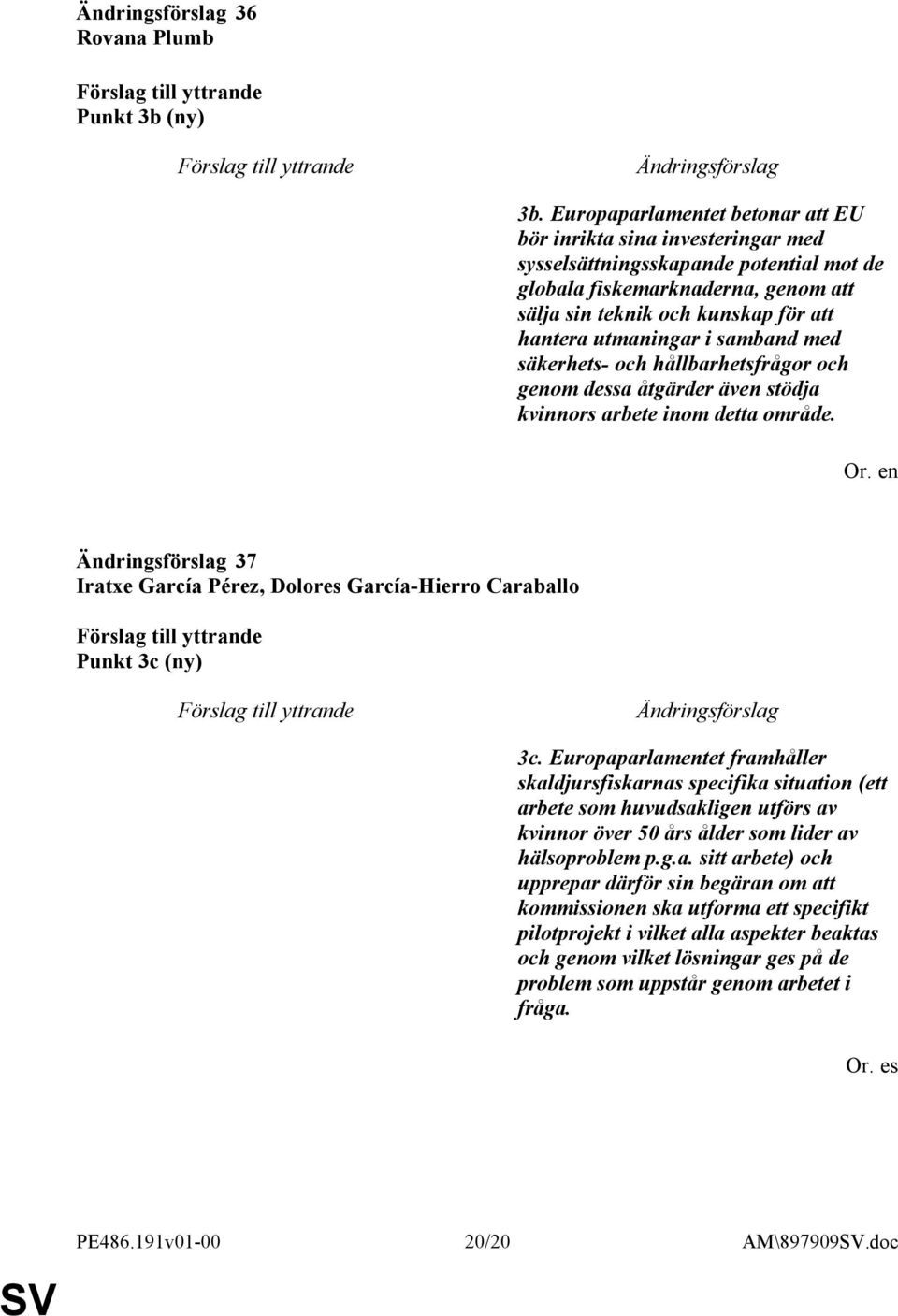 utmaningar i samband med säkerhets- och hållbarhetsfrågor och genom dessa åtgärder även stödja kvinnors arbete inom detta område. 37 Punkt 3c (ny) 3c.