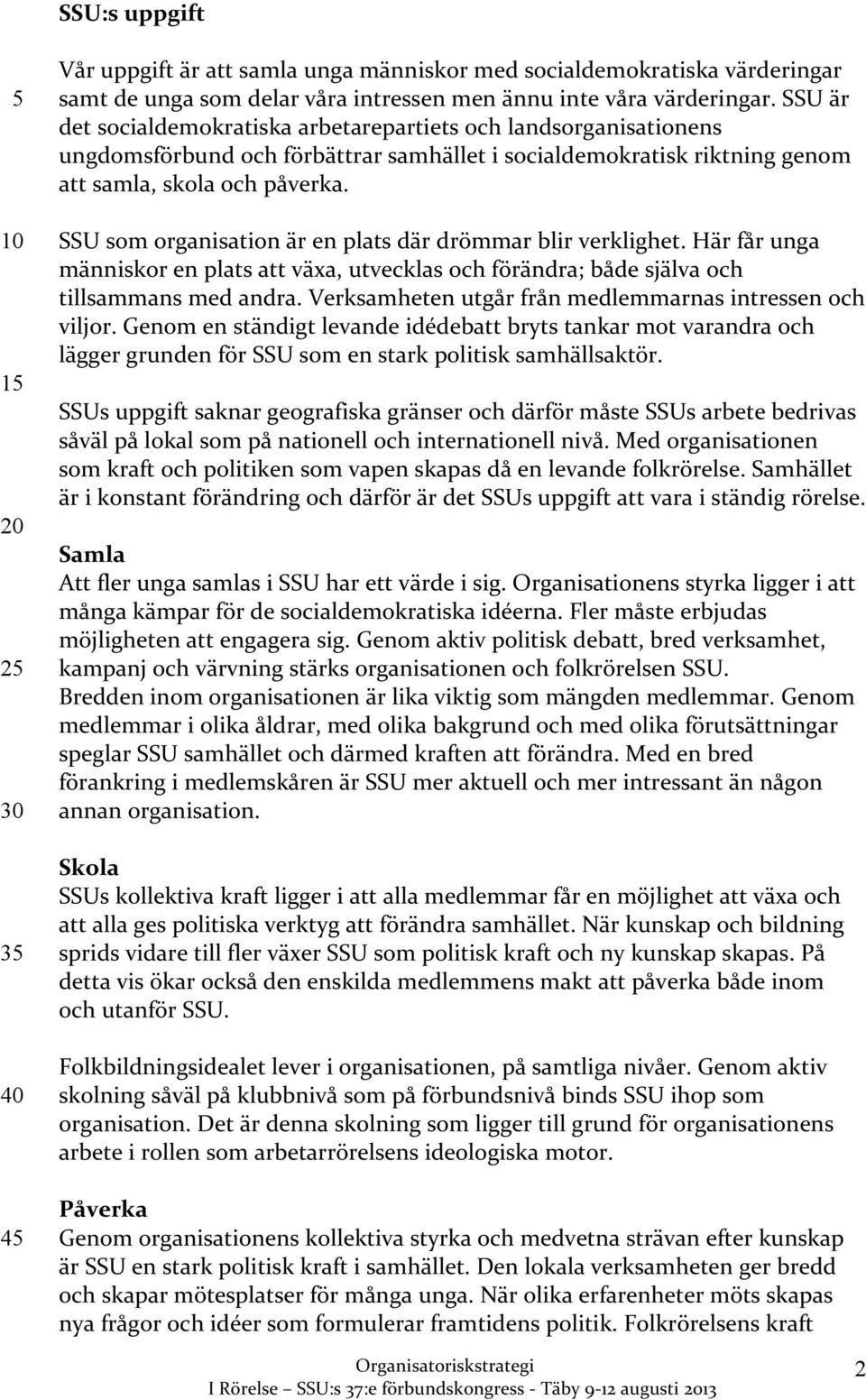 SSU som organisation är en plats där drömmar blir verklighet. Här får unga människor en plats att växa, utvecklas och förändra; både själva och tillsammans med andra.