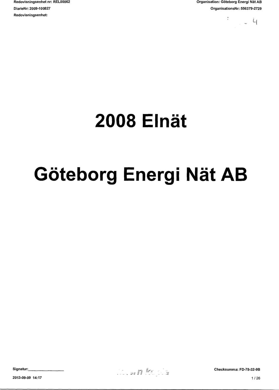 2008 Elnät Göteborg Energi Nät