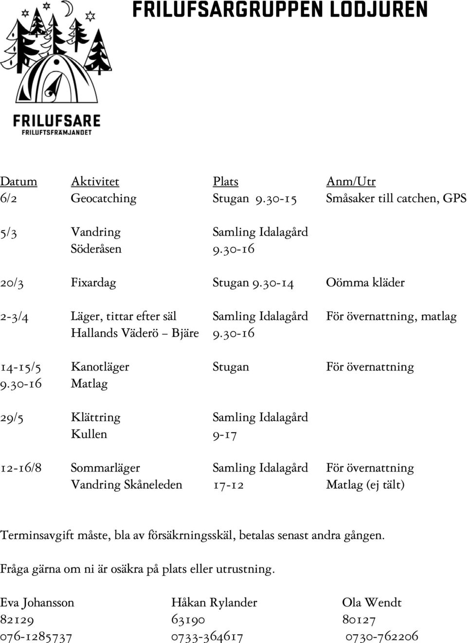 30-16 14-15/5 Kanotläger Stugan För övernattning 9.