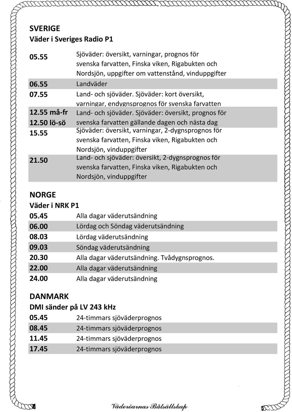 50 lö sö svenska farvatten gällande dagen och nästa dag 15.55 Sjöväder: översikt, varningar, 2 dygnsprognos för svenska farvatten, Finska viken, Rigabukten och Nordsjön, vinduppgifter 21.