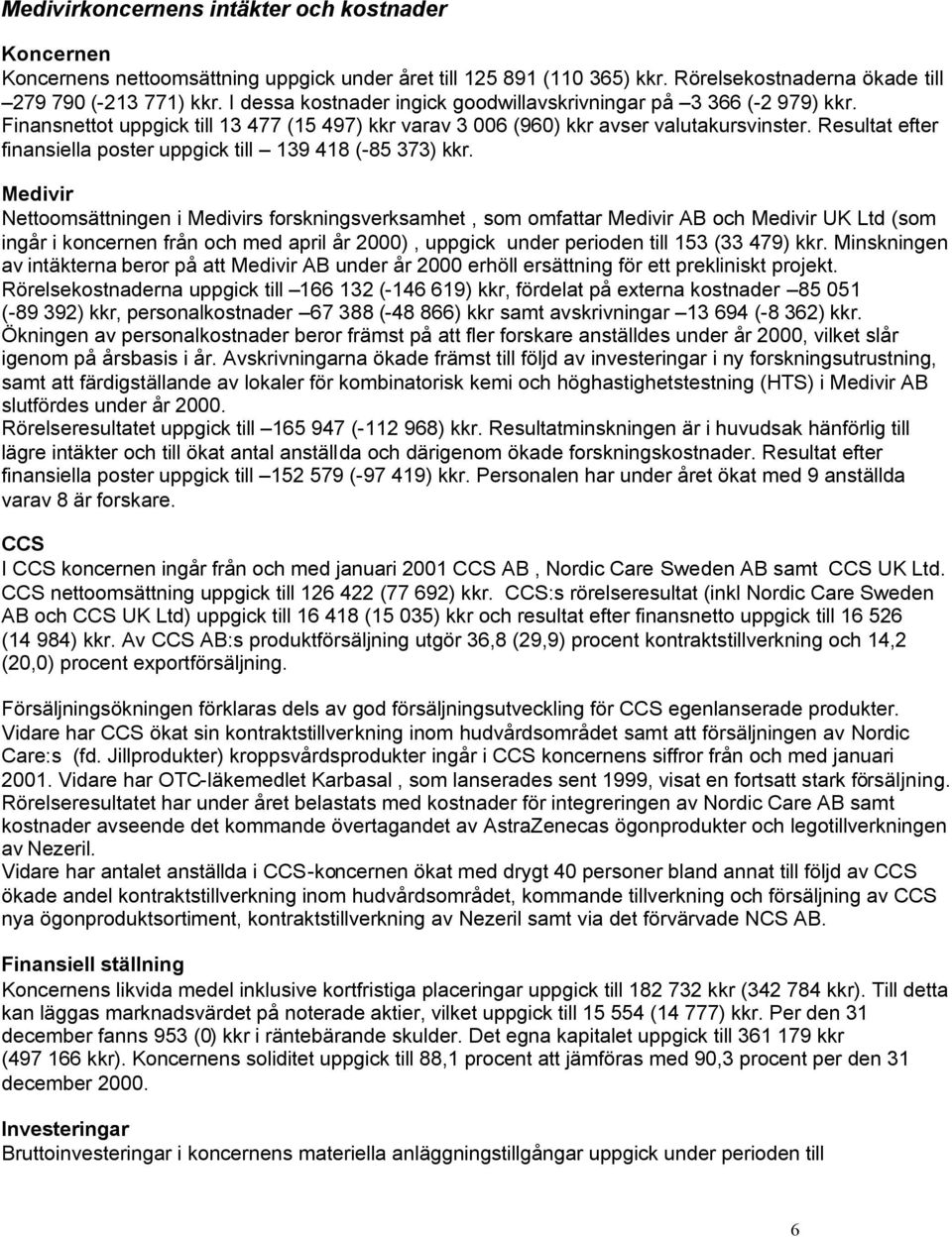 Resultat efter finansiella poster uppgick till 139 418 (-85 373) kkr.