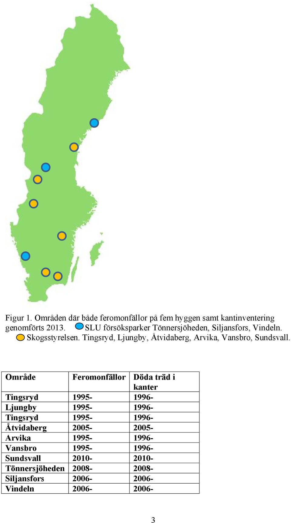 Tingsryd, Ljungby, Åtvidaberg, Arvika, Vansbro, Sundsvall.
