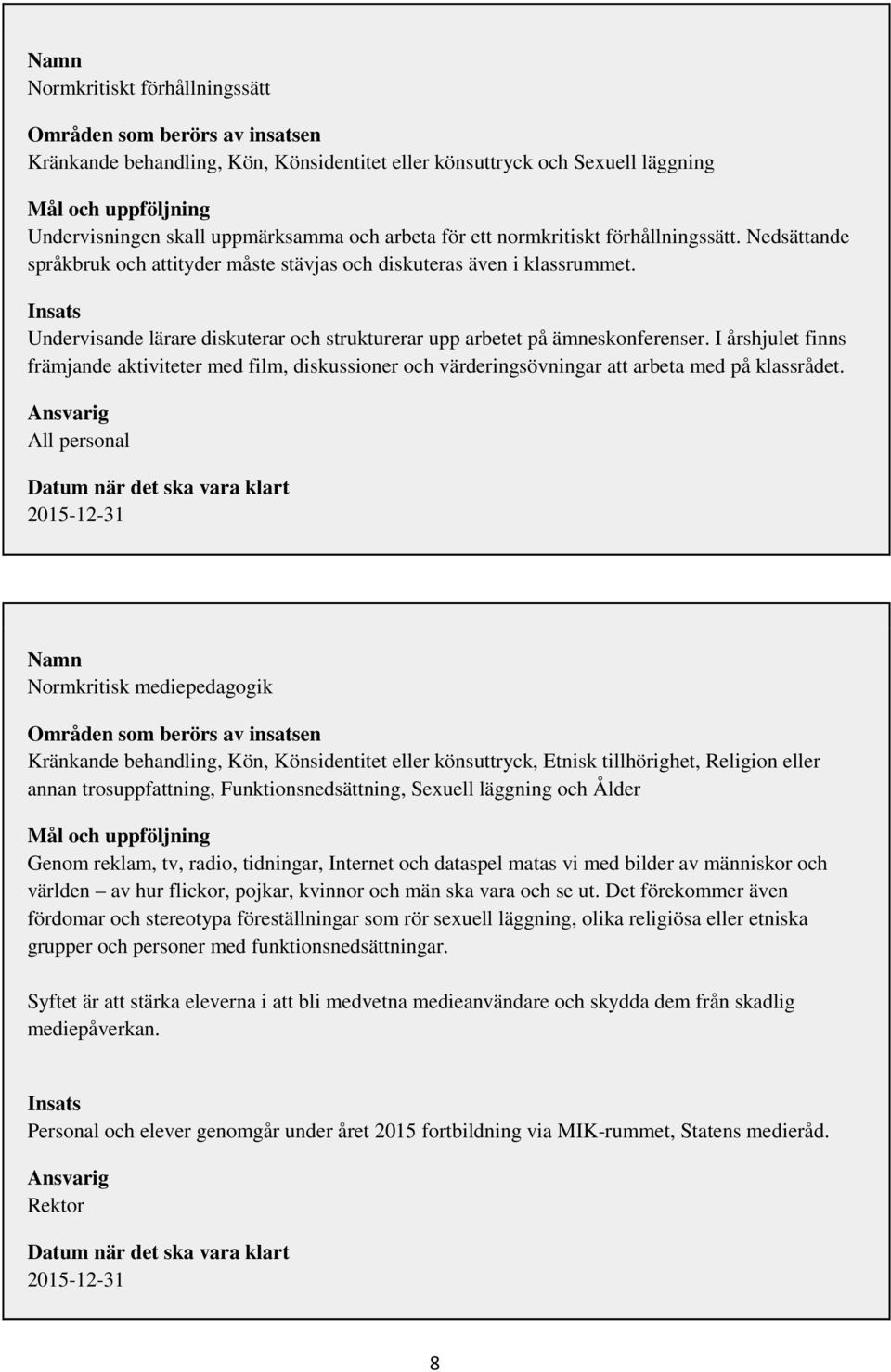 Insats Undervisande lärare diskuterar och strukturerar upp arbetet på ämneskonferenser.