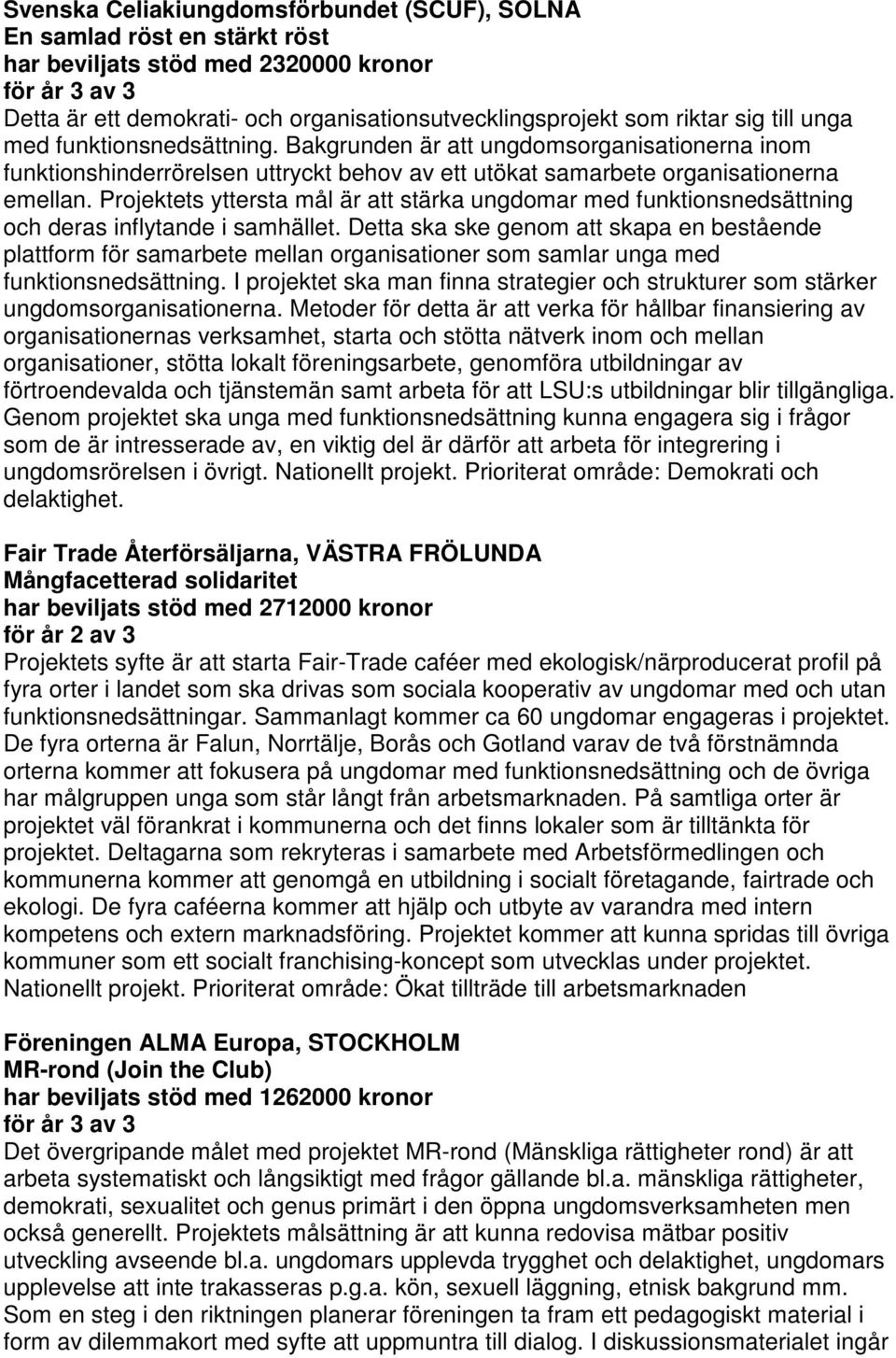 Projektets yttersta mål är att stärka ungdomar med funktionsnedsättning och deras inflytande i samhället.