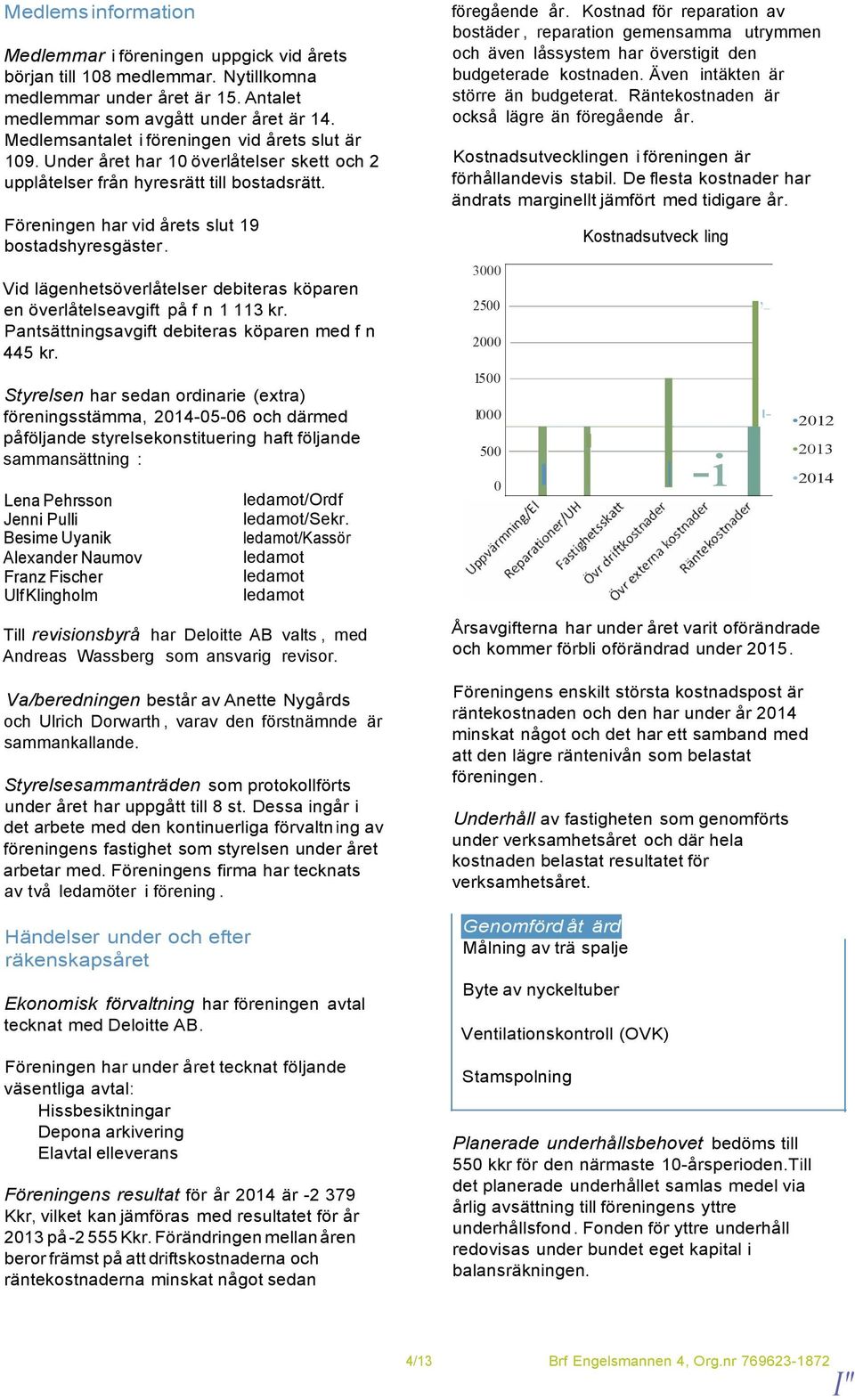 Vid lägenhetsöverlåtelser debiteras köparen en överlåtelseavgift på f n 1 113 kr. Pantsättningsavgift debiteras köparen med f n 445 kr.