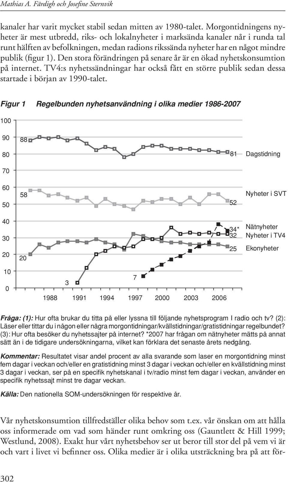 Den stora förändringen på senare år är en ökad nyhetskonsumtion på internet. TV4:s nyhetssändningar har också fått en större publik sedan dessa startade i början av 1990-talet.