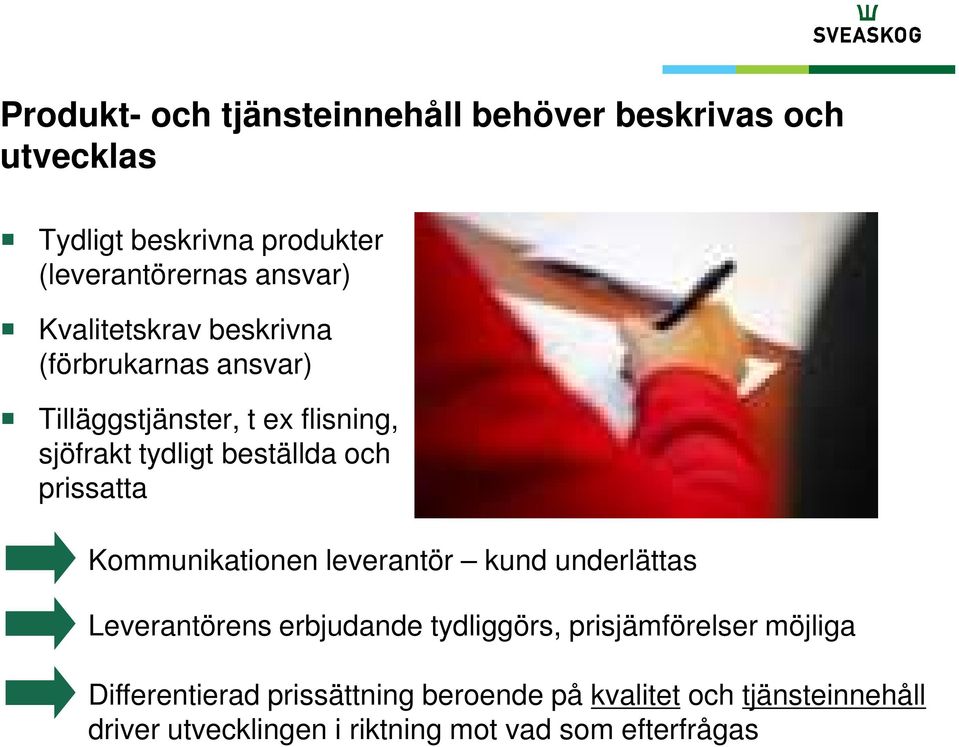 prissatta Kommunikationen leverantör kund underlättas Leverantörens erbjudande tydliggörs, prisjämförelser möjliga