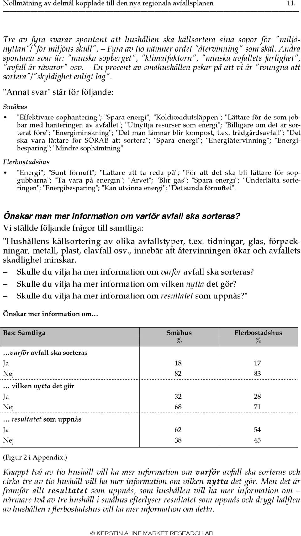 En procent av småhushållen pekar på att vi är "tvungna att sortera"/"skyldighet enligt lag".