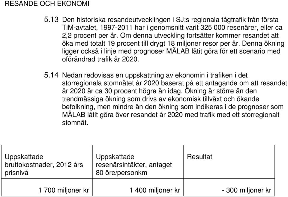 Denna ökning ligger också i linje med prognoser MÄLAB låtit göra för ett scenario med oförändrad trafik år 2020. 5.