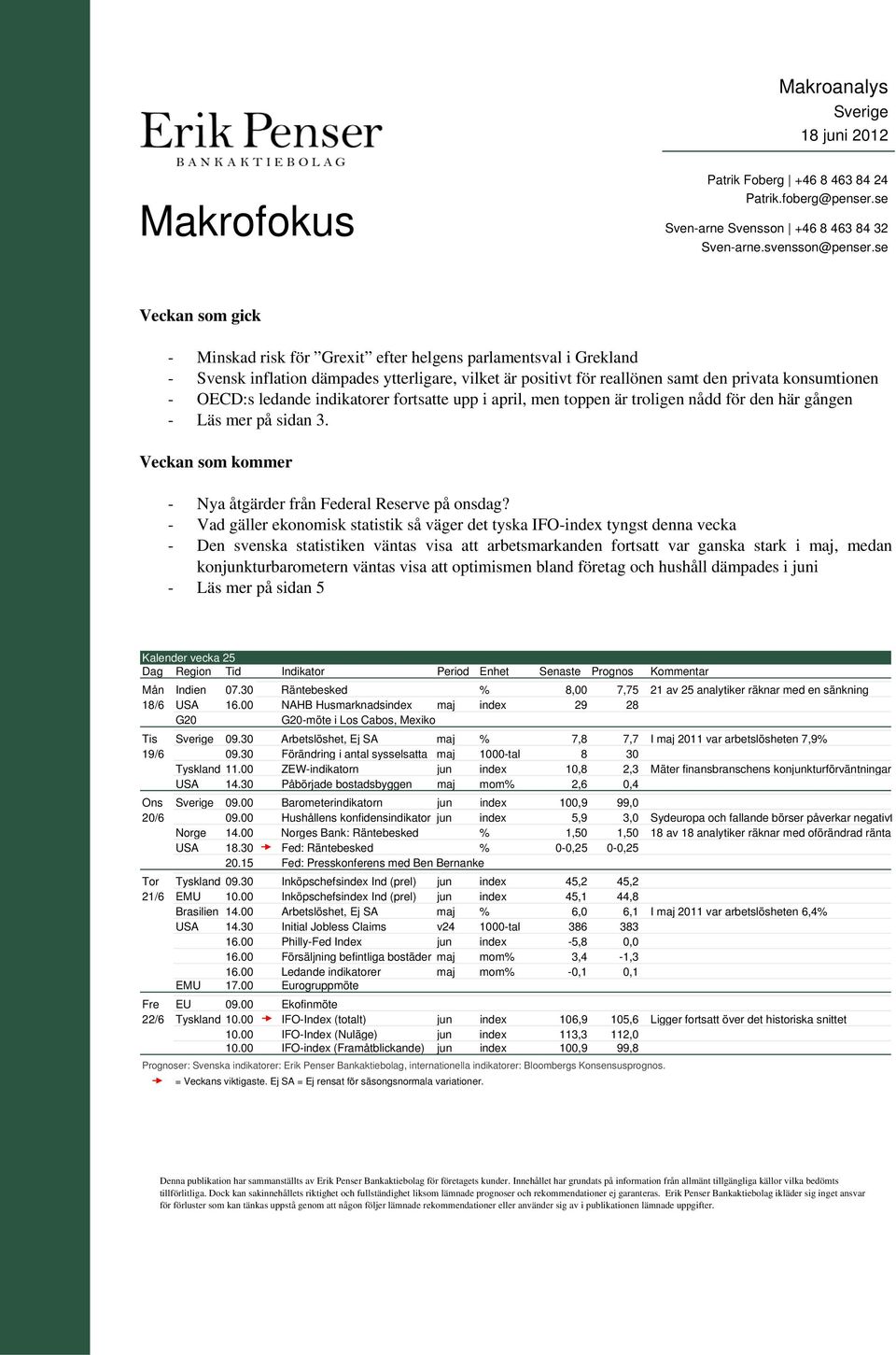 ledande indikatorer fortsatte upp i april, men toppen är troligen nådd för den här gången - Läs mer på sidan 3. Veckan som kommer - Nya åtgärder från Federal Reserve på onsdag?