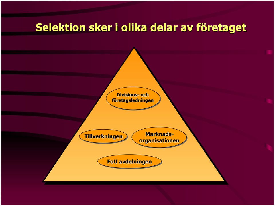 företagsledningen Tillverkningen