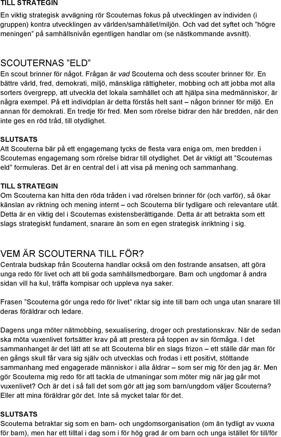 En bättre värld, fred, demokrati, miljö, mänskliga rättigheter, mobbing och att jobba mot alla sorters övergrepp, att utveckla det lokala samhället och att hjälpa sina medmänniskor, är några exempel.