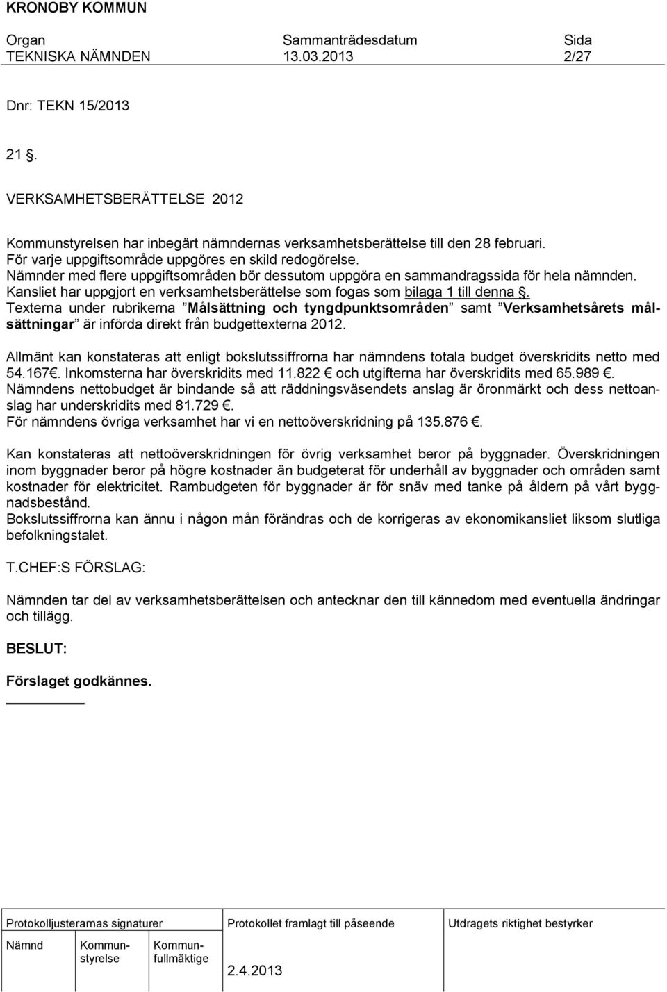 Texterna under rubrikerna Målsättning och tyngdpunktsområden samt Verksamhetsårets målsättningar är införda direkt från budgettexterna 2012.