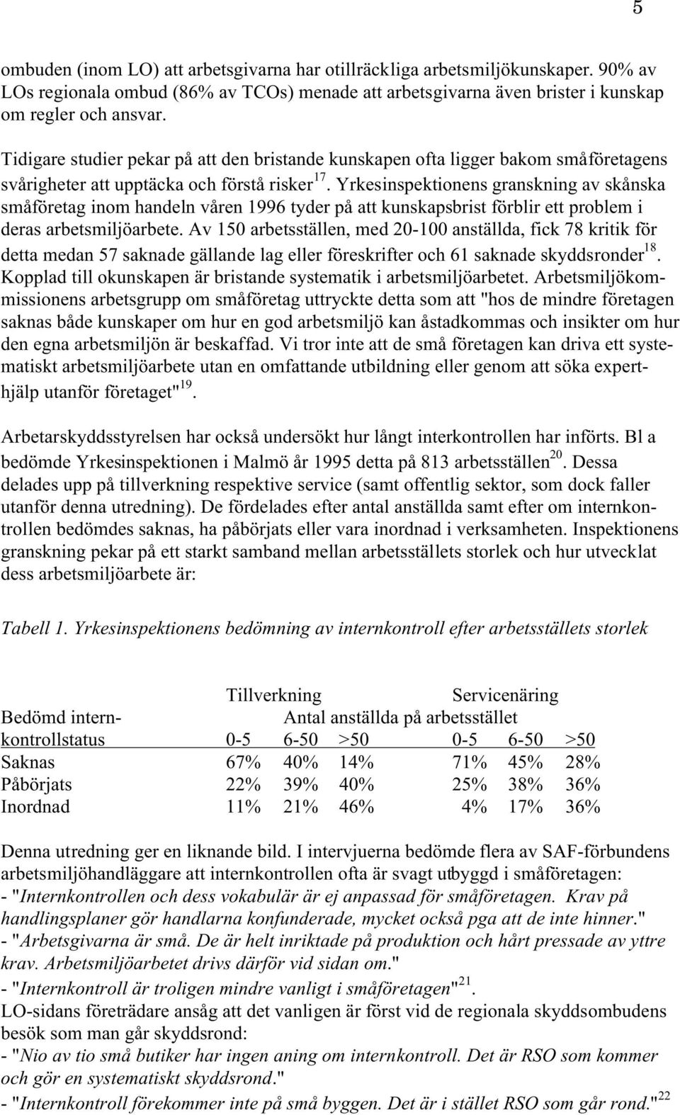 Yrkesinspektionens granskning av skånska småföretag inom handeln våren 1996 tyder på att kunskapsbrist förblir ett problem i deras arbetsmiljöarbete.