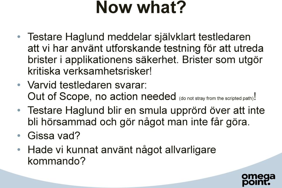 applikationens säkerhet. Brister som utgör kritiska verksamhetsrisker!