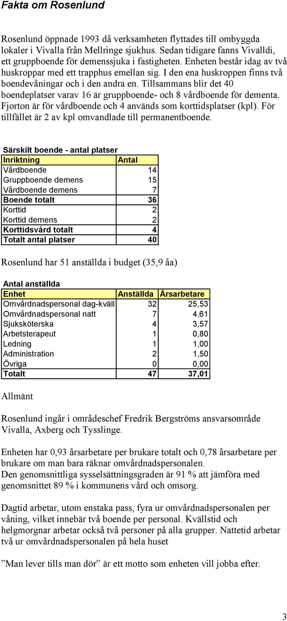 I den ena huskroppen finns två boendevåningar och i den andra en. Tillsammans blir det 40 boendeplatser varav 16 är gruppboende- och 8 vårdboende för dementa.