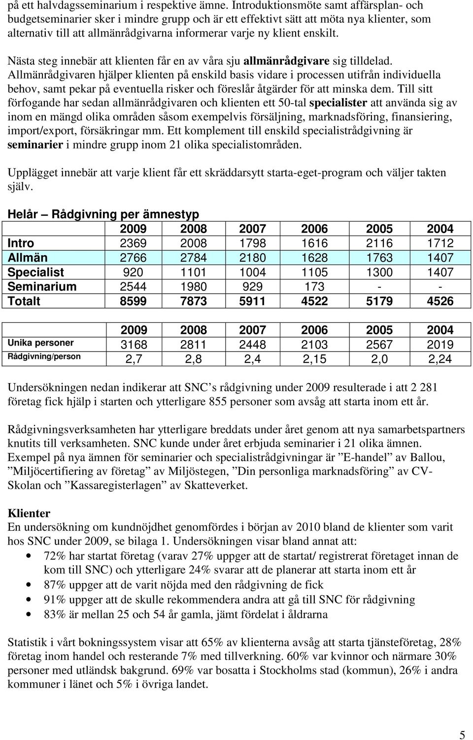 enskilt. Nästa steg innebär att klienten får en av våra sju allmänrådgivare sig tilldelad.