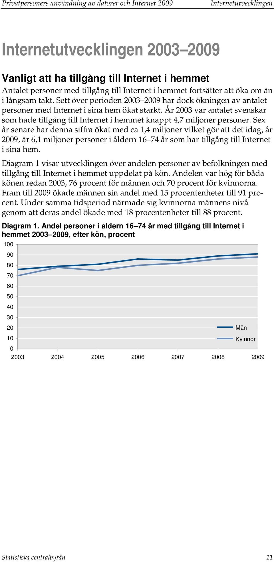 År 2003 var antalet svenskar som hade tillgång till Internet i hemmet knappt 4,7 miljoner personer.