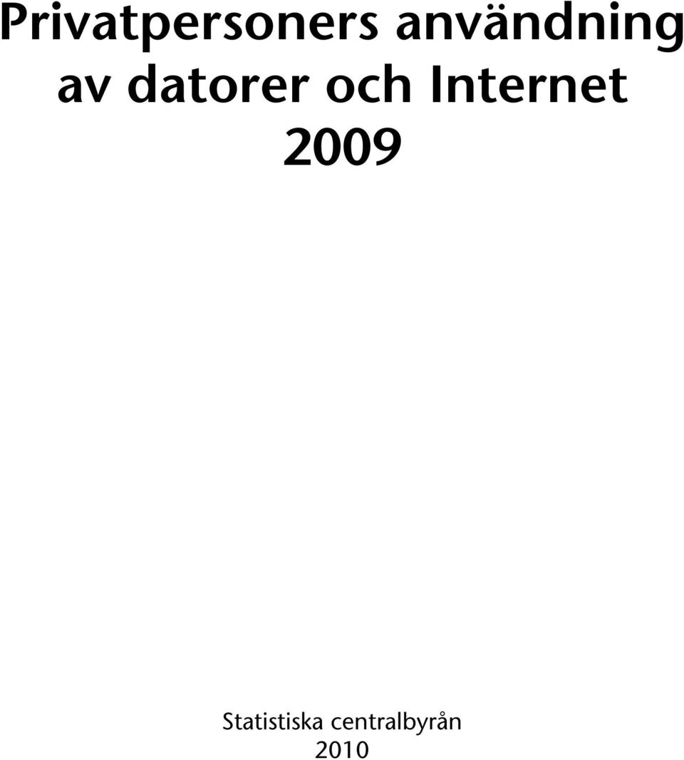 och Internet 2009