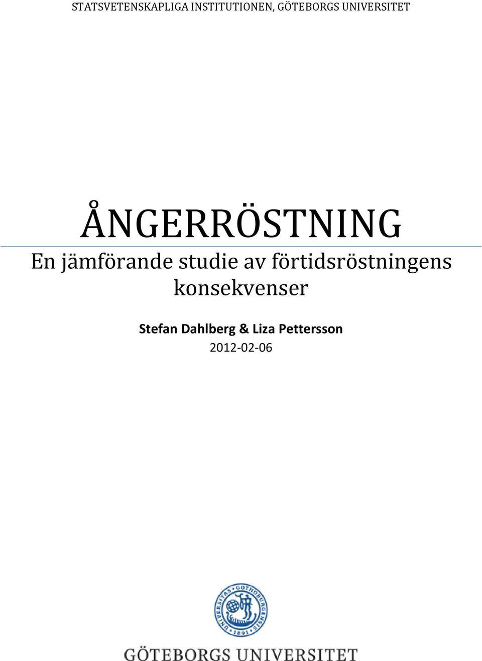 jämförande studie av förtidsröstningens