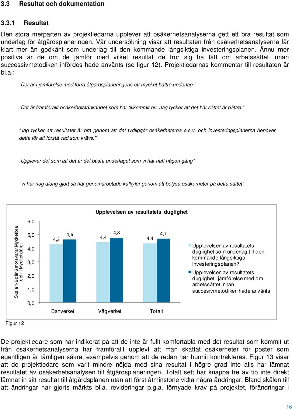 Ännu mer positiva är de om de jämför med vilket resultat de tror sig ha fått om arbetssättet innan successivmetodiken infördes hade använts (se figur 12).